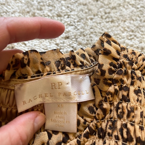 Rachel Parcell Cheetah Print Smocked Ruffle Long Sleeve Dress Size XS - Picture 3 of 11